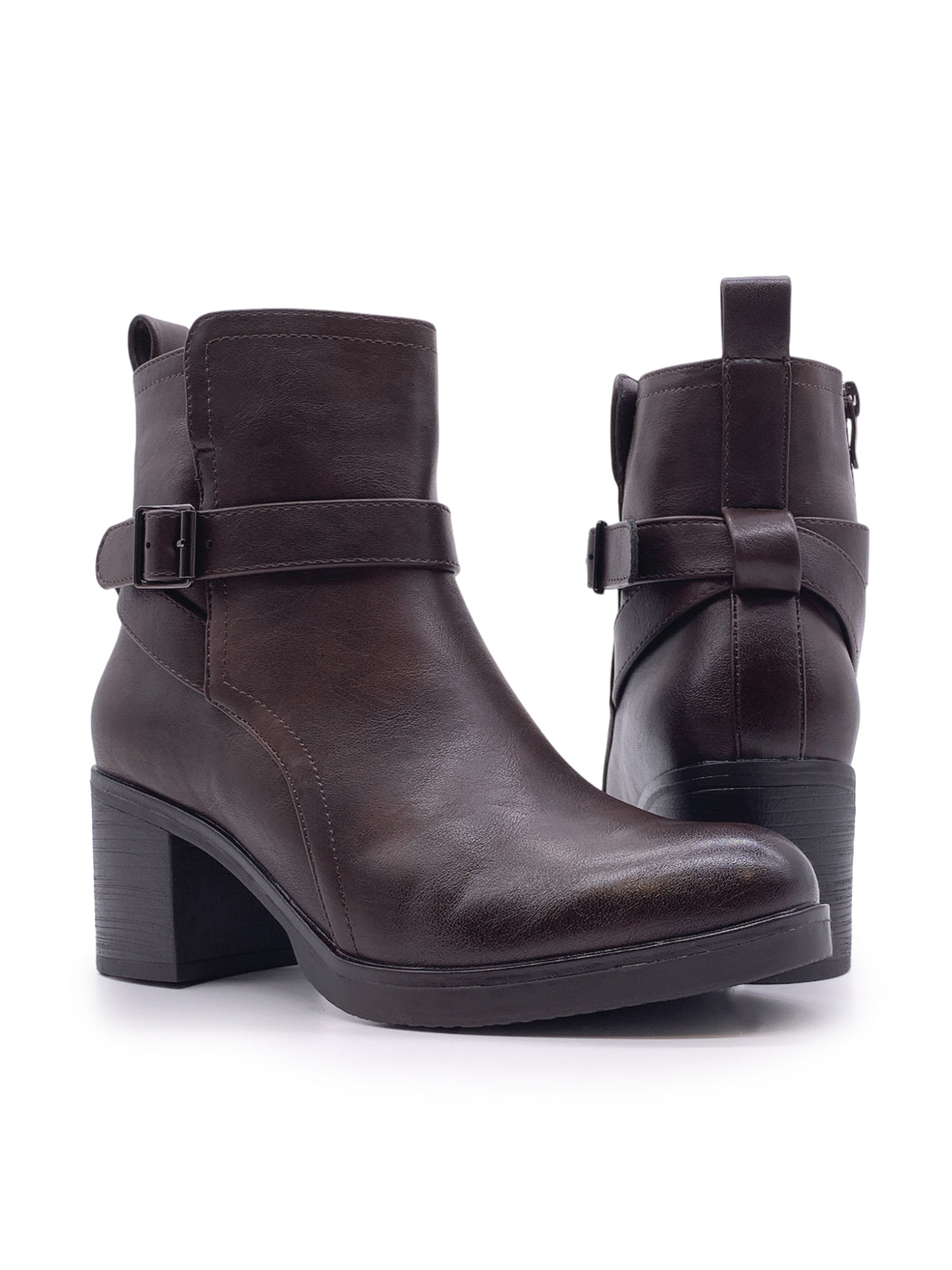 ROSSELLA - Tronchetti in ecopelle con fibbia e zip laterale