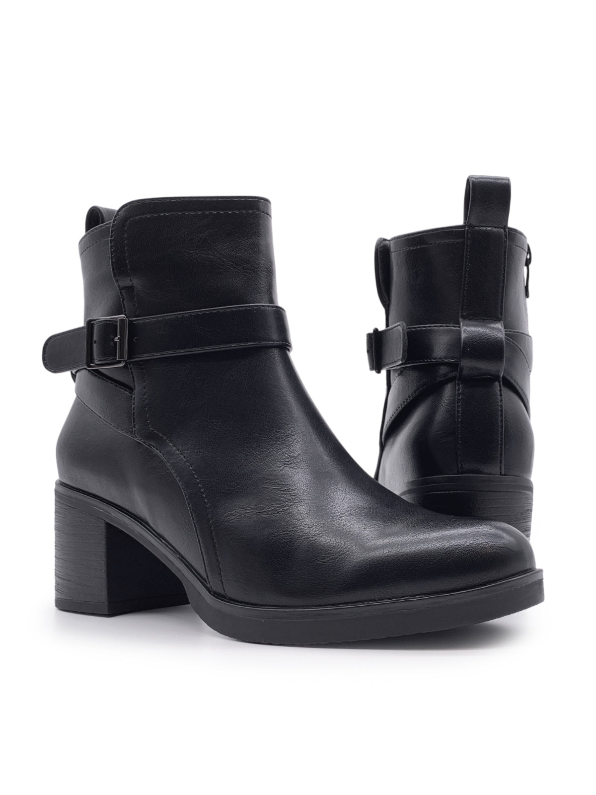 ROSSELLA - Tronchetti in ecopelle con fibbia e zip laterale