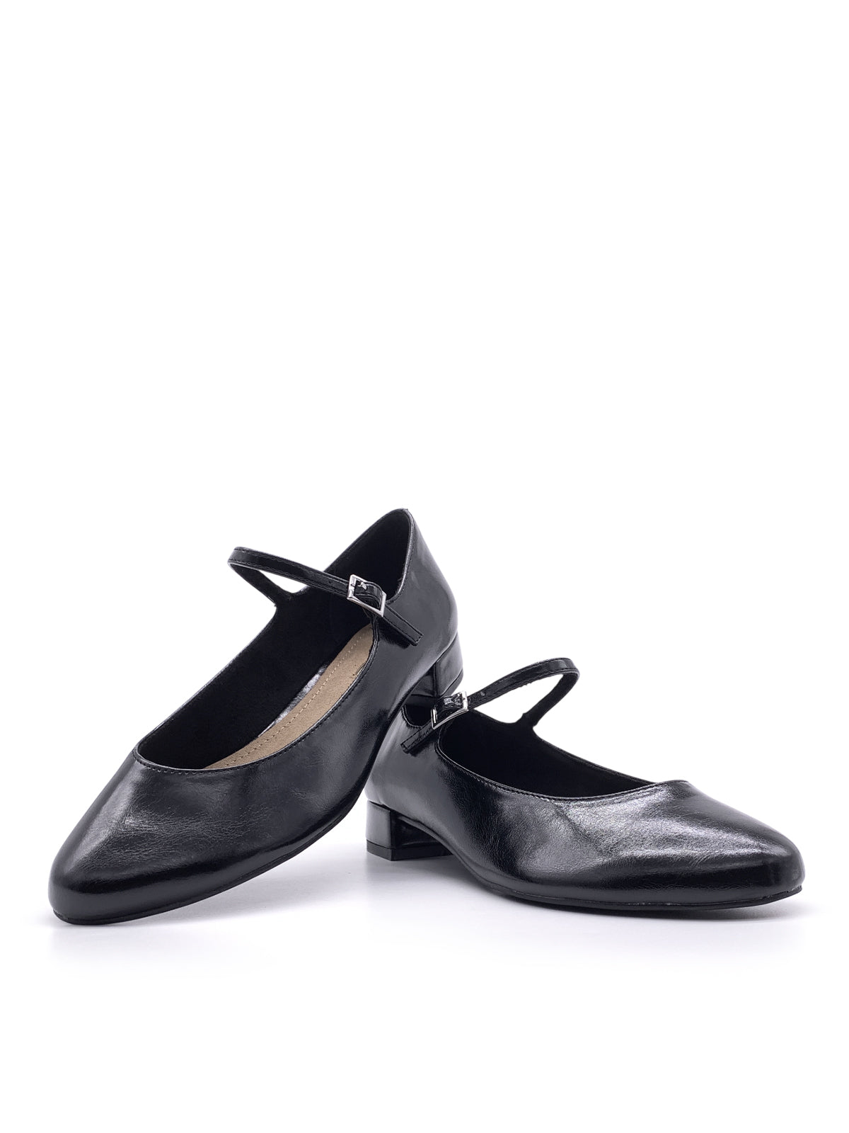 SANDRA - Mary Jane in ecopelle con punta tonda