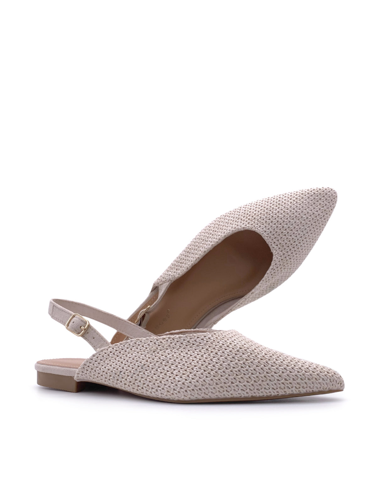 SARAH - Ballerine Slingback in rafia con cinturino