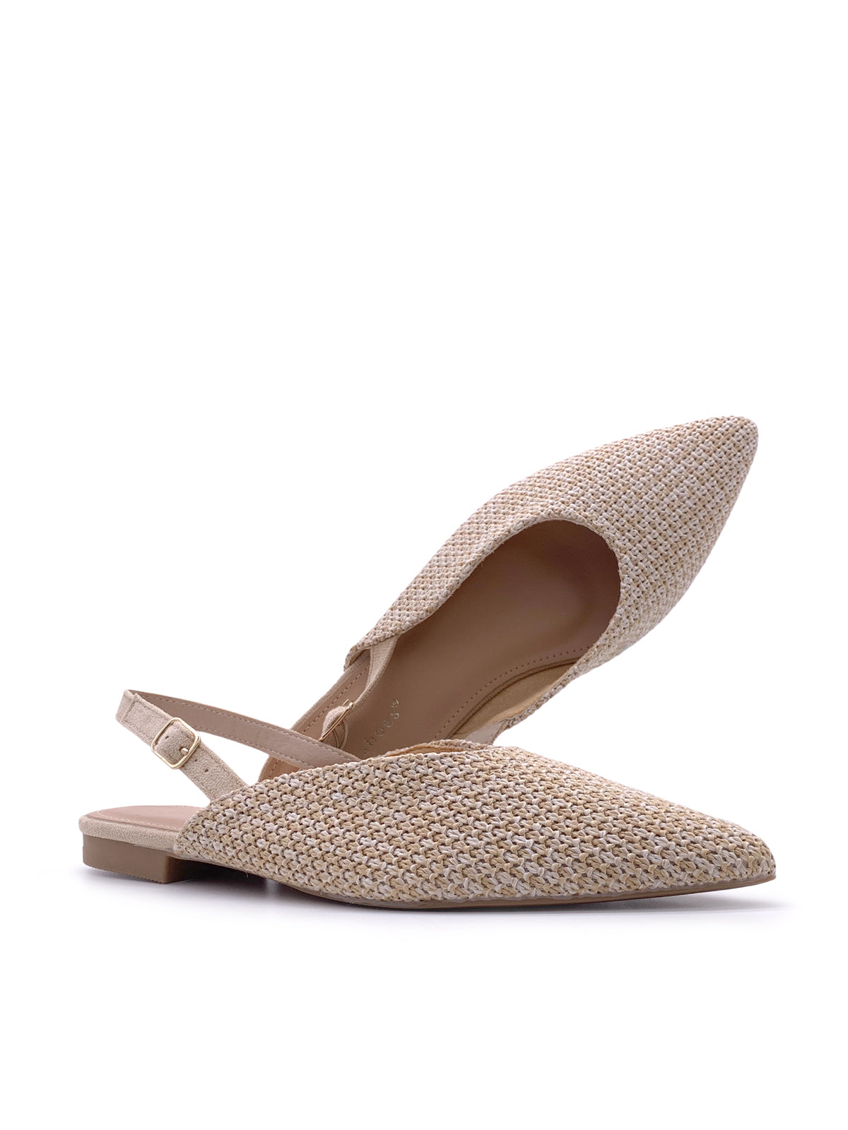 SARAH - Ballerine Slingback in rafia con cinturino