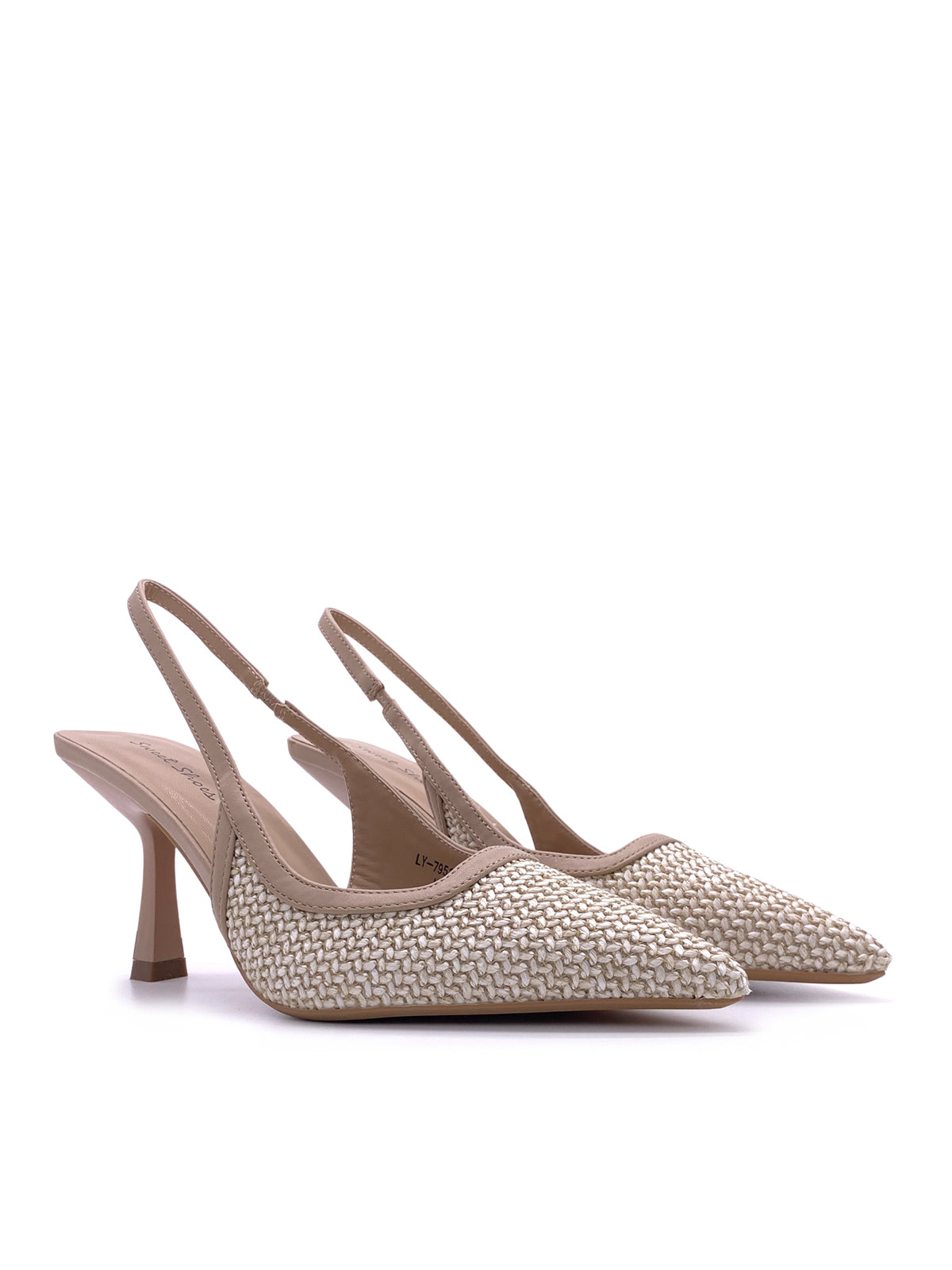 SCARLETT - Decolletè Slingback in rafia con cinturino elastico