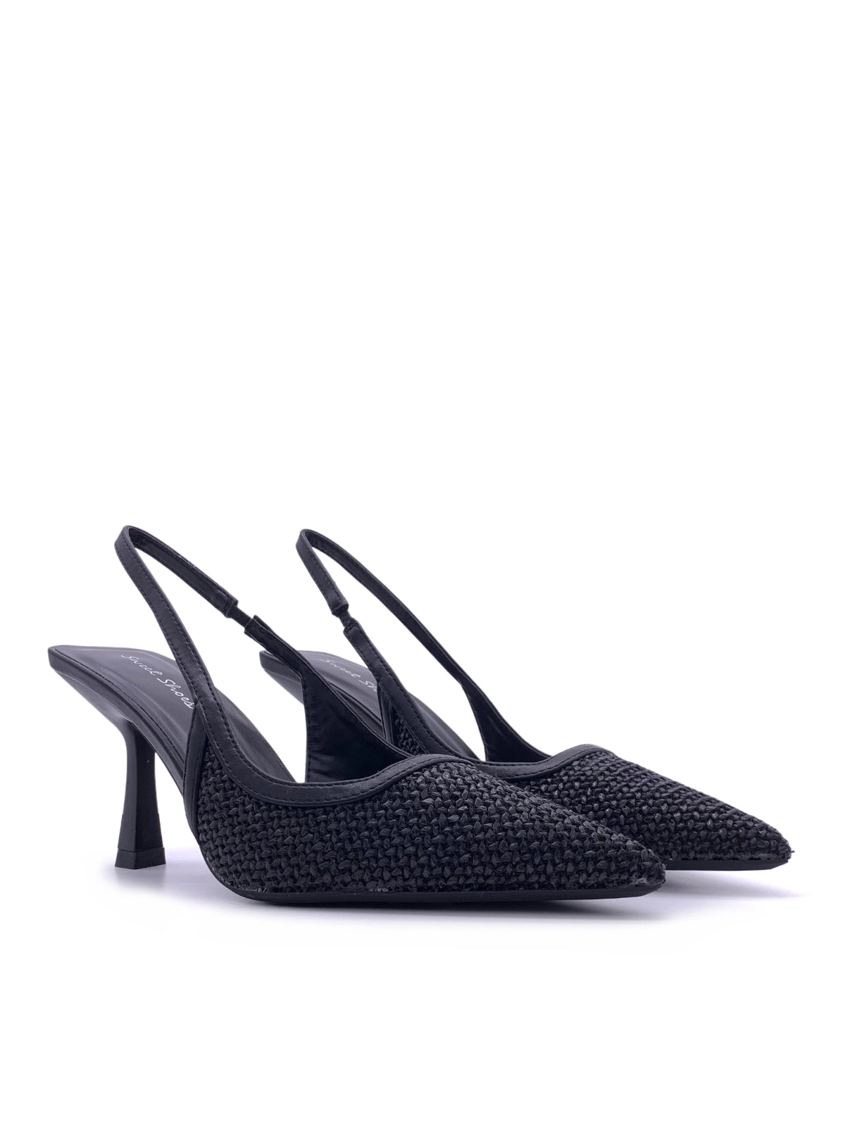 SCARLETT - Decolletè Slingback in rafia con cinturino elastico