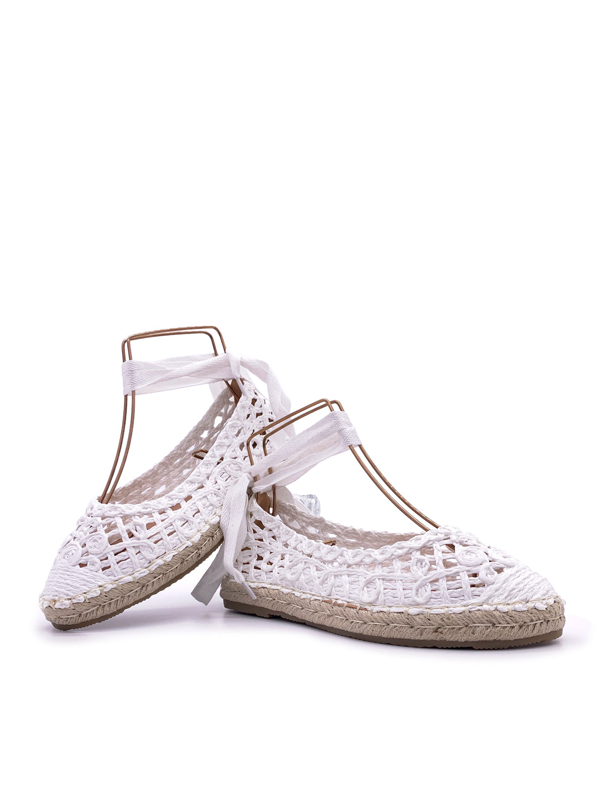 SOLEIL-Espadrillas in rafia con lacci