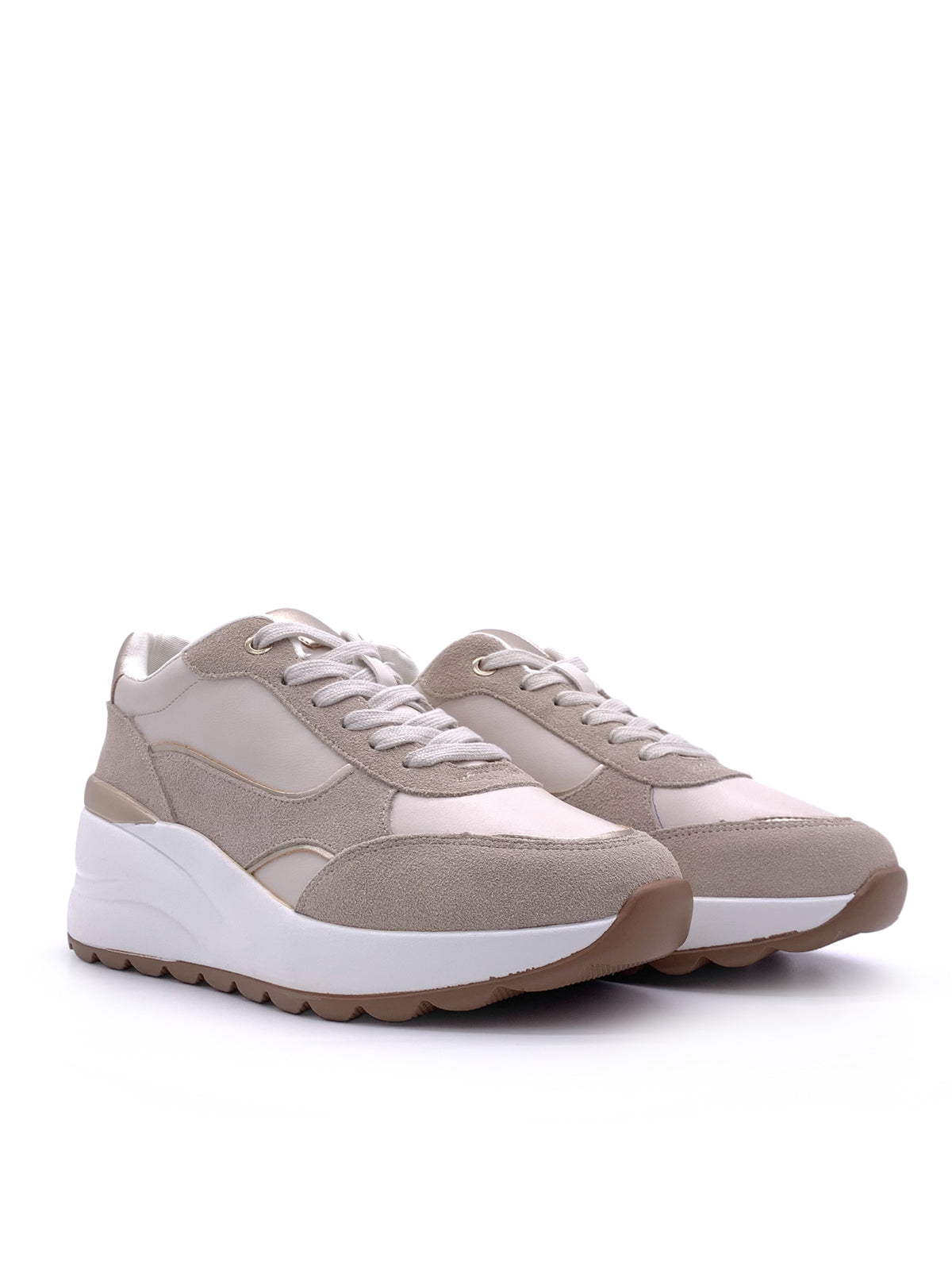 SOPHIA - Sneakers in ecopelle e camoscio con stringhe
