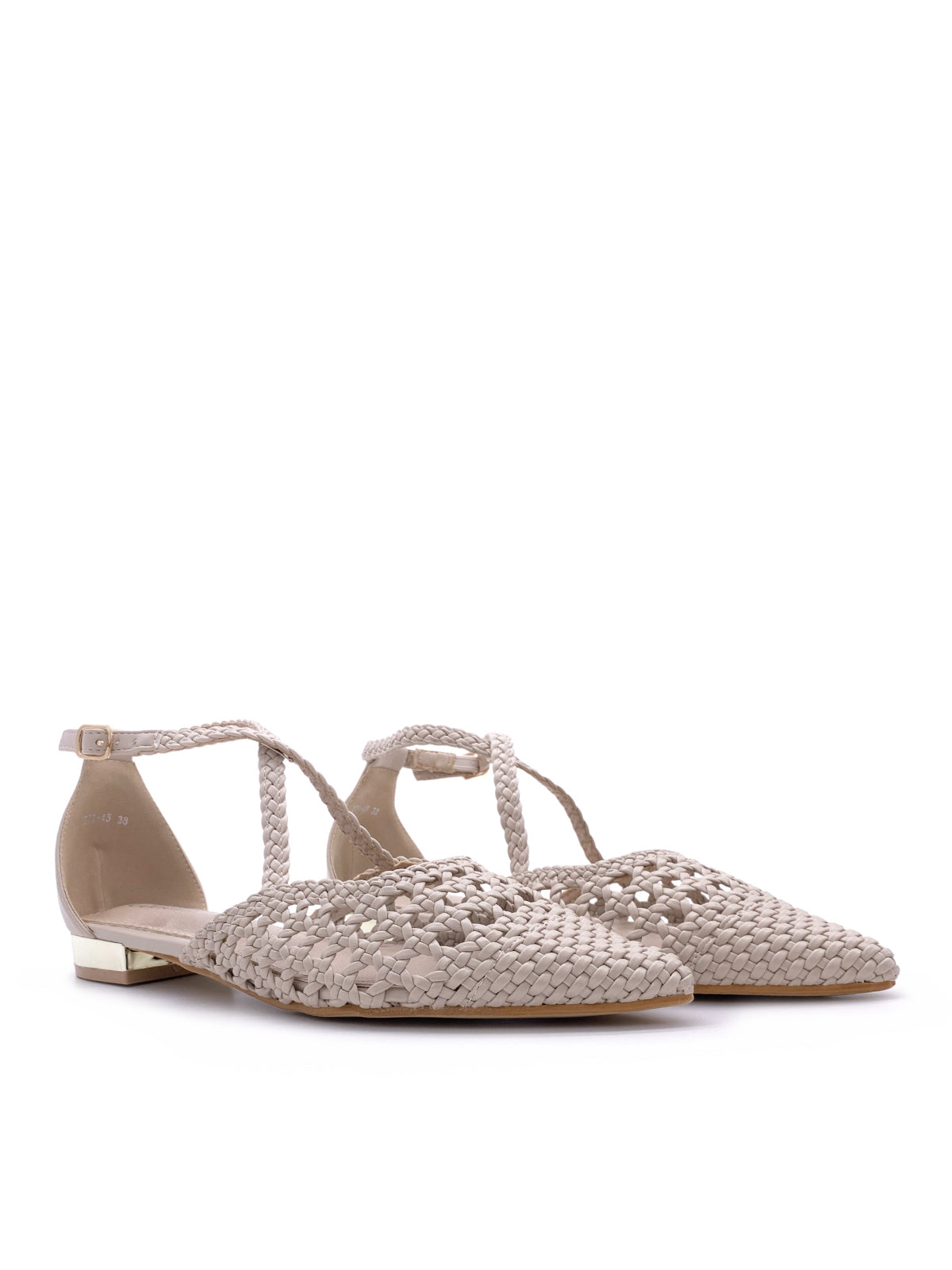 TALLY - Ballerine in ecopelle intrecciata con cinturino