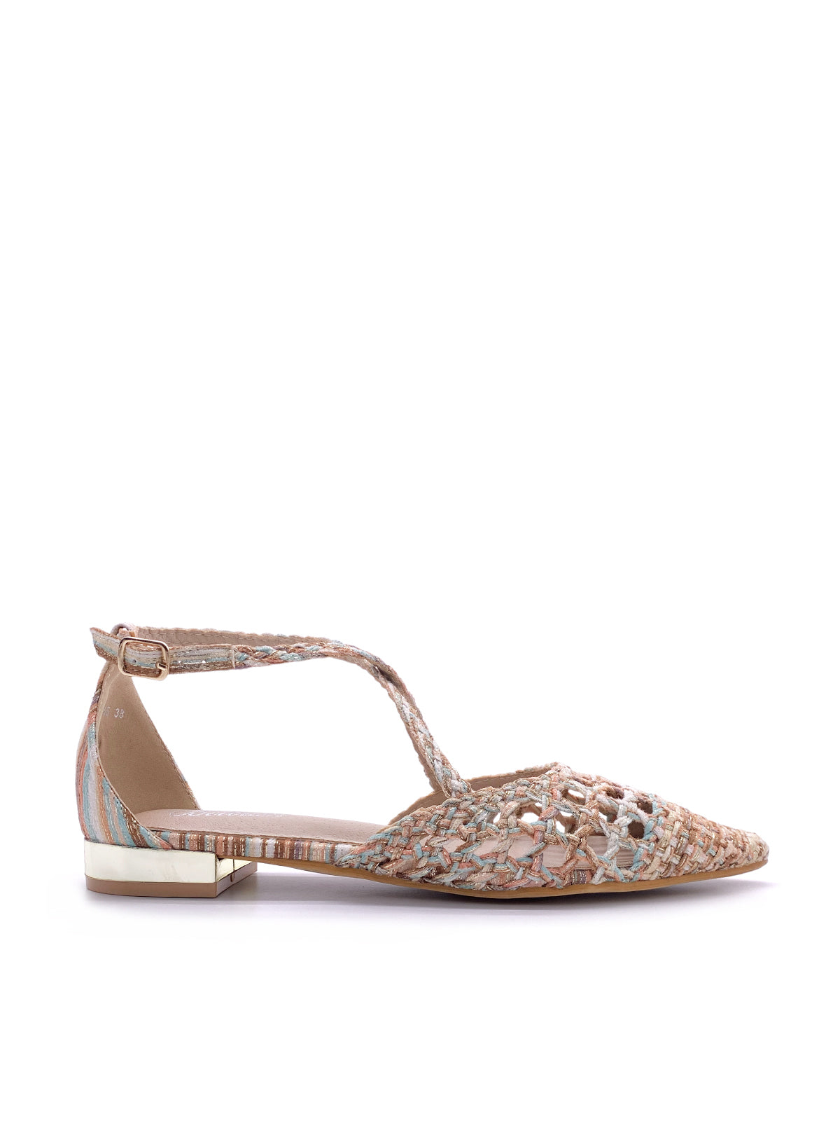 TALLY - Ballerine in ecopelle intrecciata con cinturino