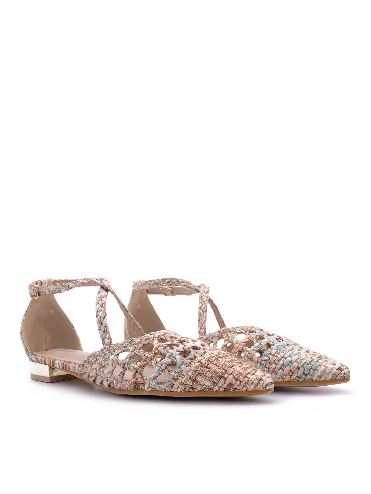 TALLY - Ballerine in ecopelle intrecciata con cinturino