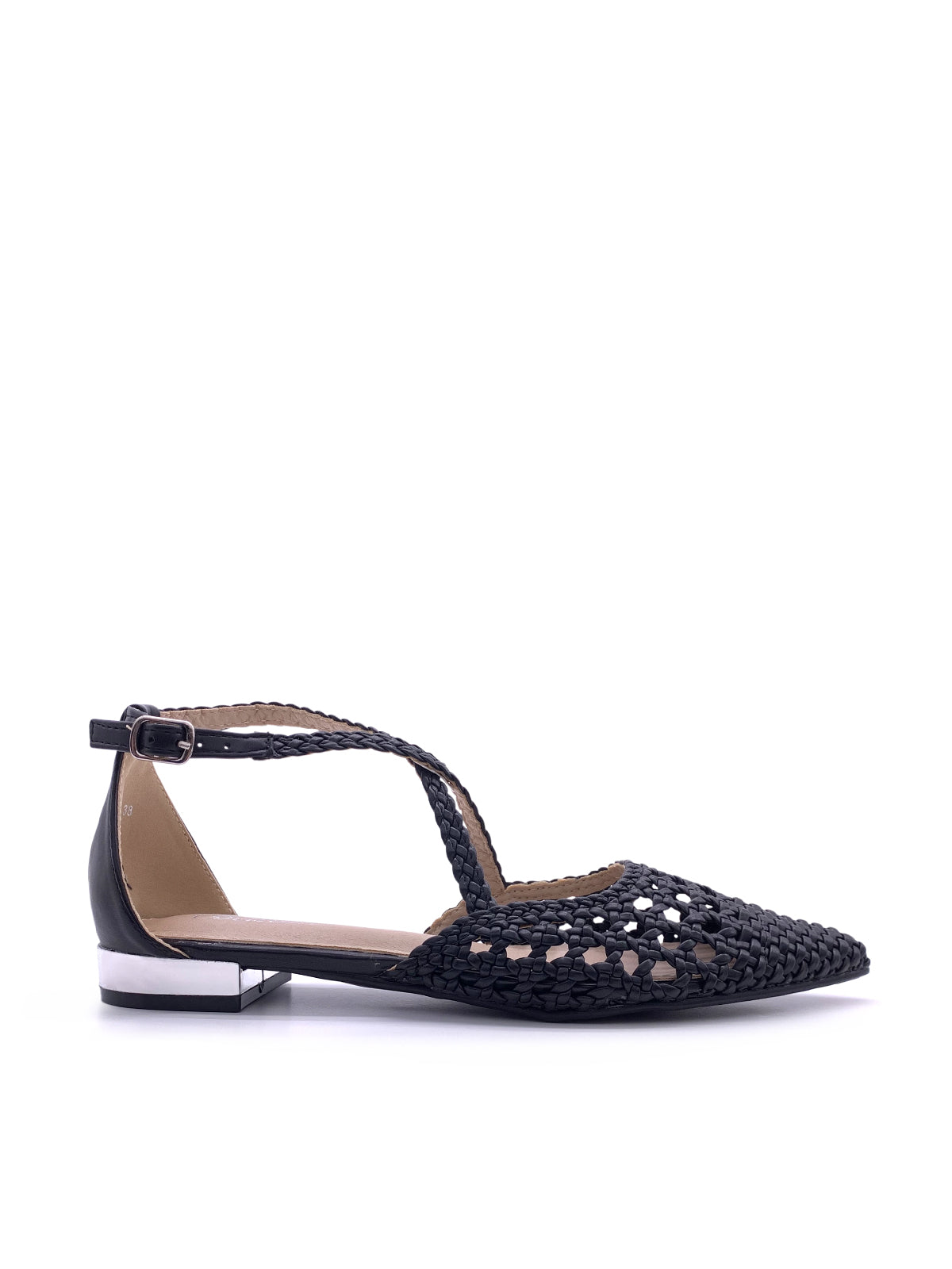 TALLY - Ballerine in ecopelle intrecciata con cinturino