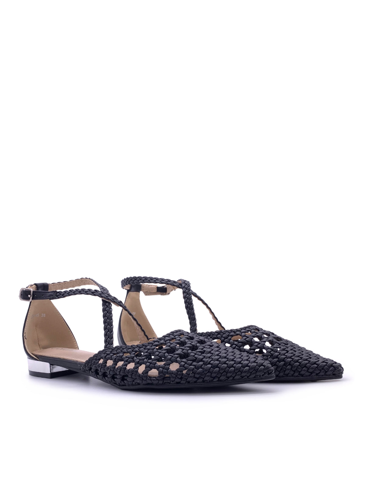TALLY - Ballerine in ecopelle intrecciata con cinturino