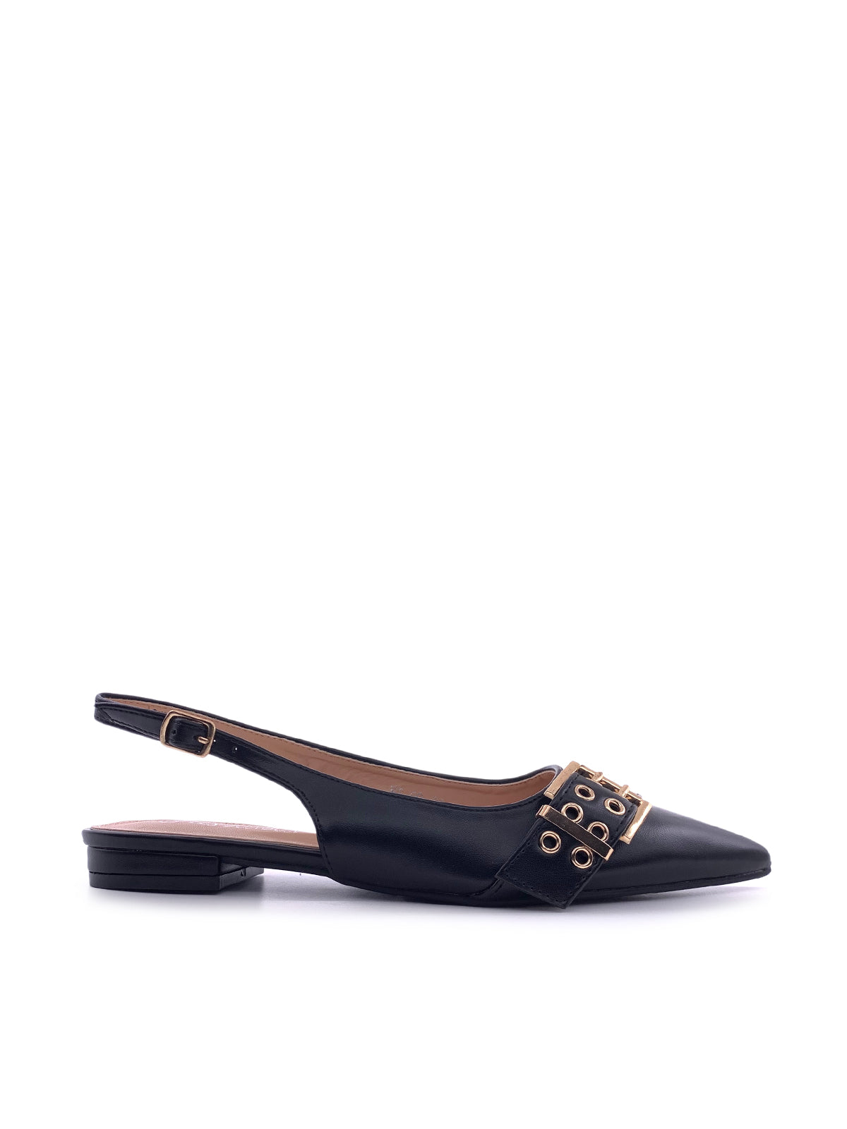 TARA - Ballerine Slingback in ecopelle con fibbia decorativa