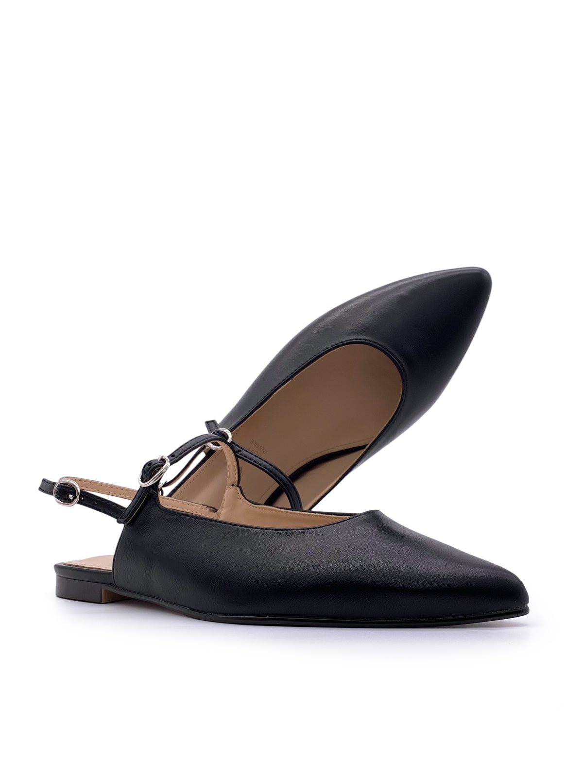 TESSA - Ballerine slingback a punta in ecopelle