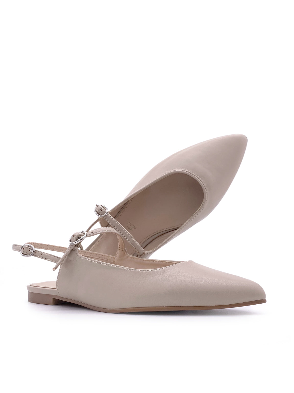 TESSA - Ballerine slingback a punta in ecopelle