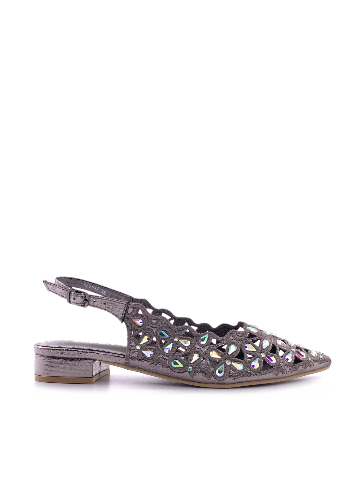 WINONA - Ballerine slingback in camoscio e strass