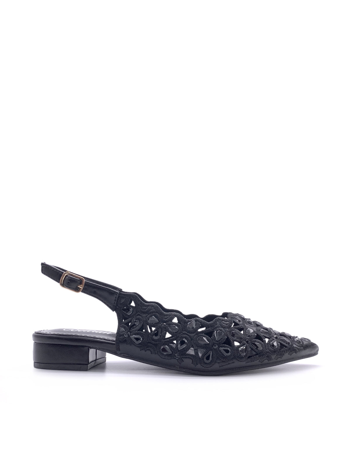 WINONA - Ballerine slingback in camoscio e strass