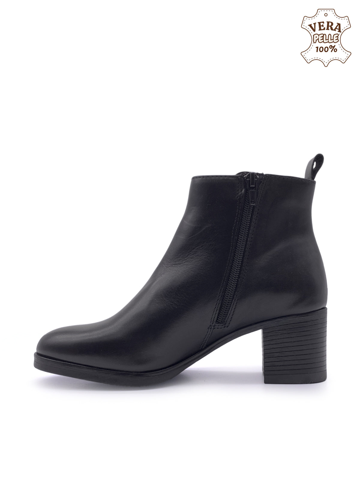 ZOE - Tronchetti in Vera Pelle con zip laterale