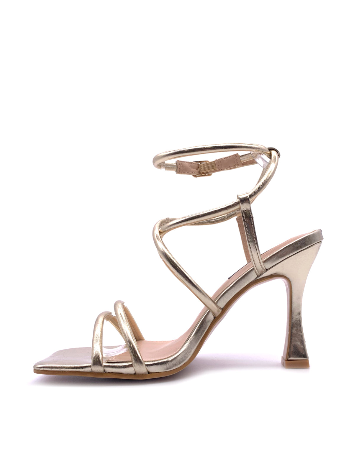 EMMA-Sandali in ecopella laminata con fascette