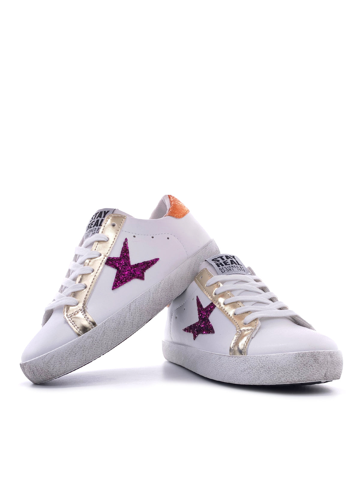 GIGI-Sneakers in ecopelle con stampa stella