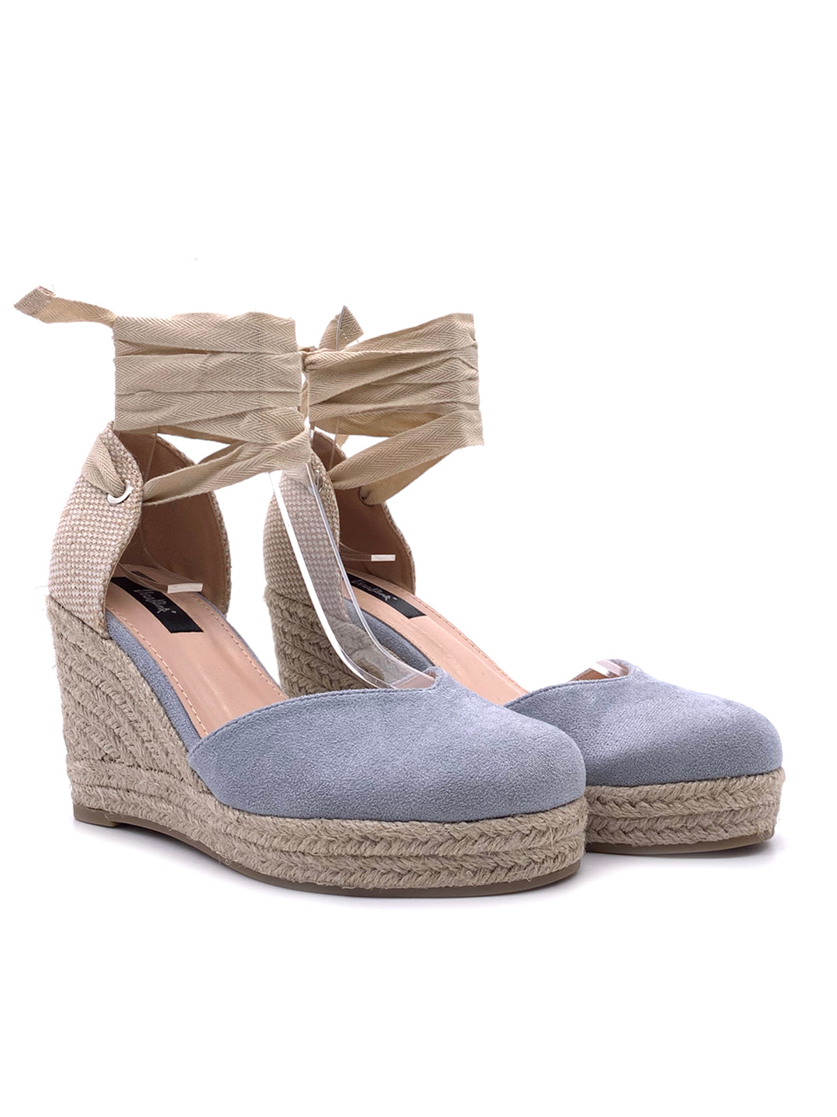 LIDIA-Espadrillas in ecocamoscio con lacci